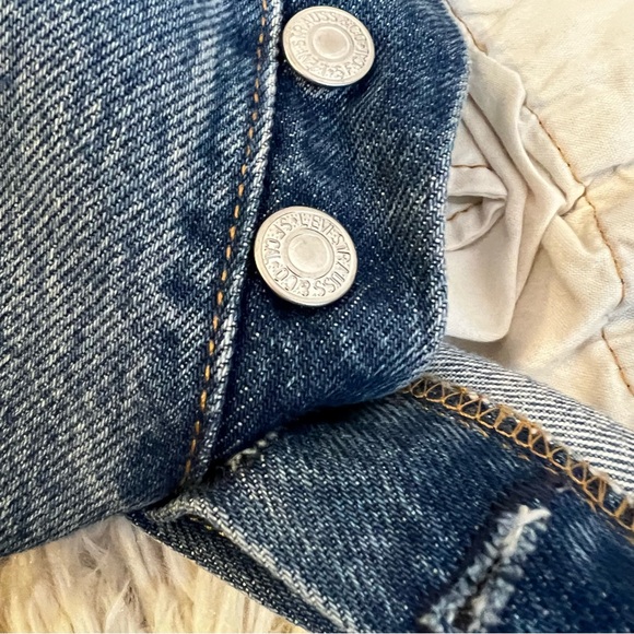 Levi's 501 Skinny Non Stretch Classic Blue Distressed Women's Jeans 31 X 30 NWT - Picture 13 of 14